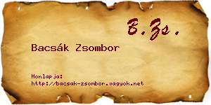 Bacsák Zsombor névjegykártya