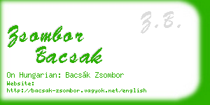 zsombor bacsak business card