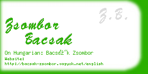 zsombor bacsak business card